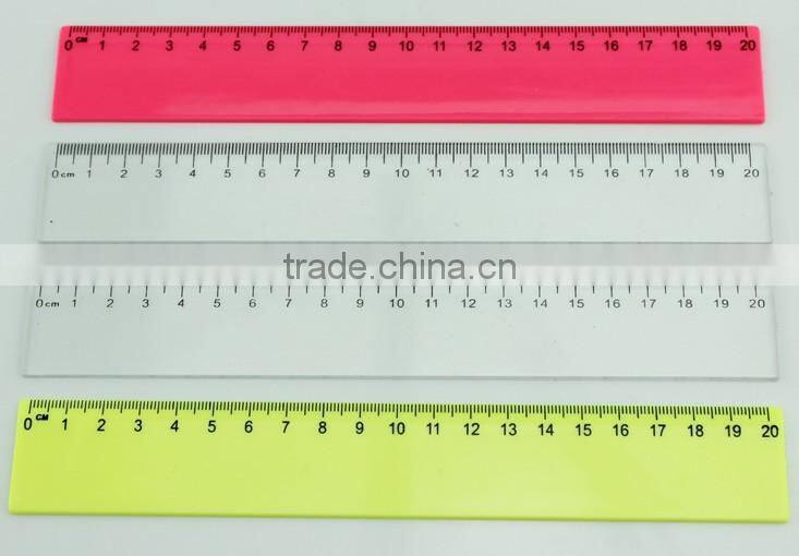 2014 hot selling transparent 20cm straight ruler