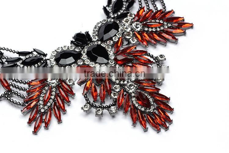 The new European and American big colorful fashion jewelry with Leaf shape and diamond