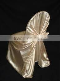 Self-tie satin chair cover pillowcase chair cover cheap satin fabric chair cover