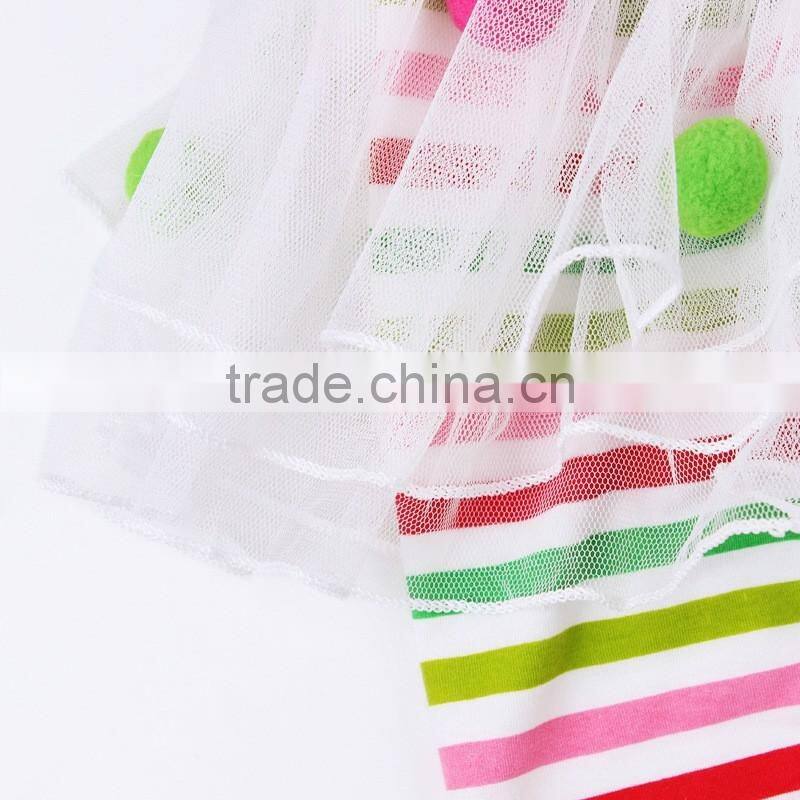 2017 sales Christmas plain clothing tutu prettiskirts pom pom pants new design grenadine christmas sets