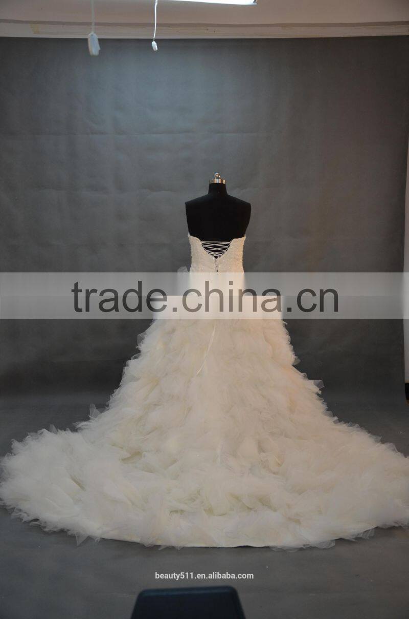 IN STOCK Off-The-Shoulder Bubble skirt wedding dress Floor-length bridal gown SW11