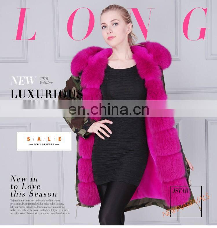 Modern and fashionable real fur trimmed coats with warm hodded