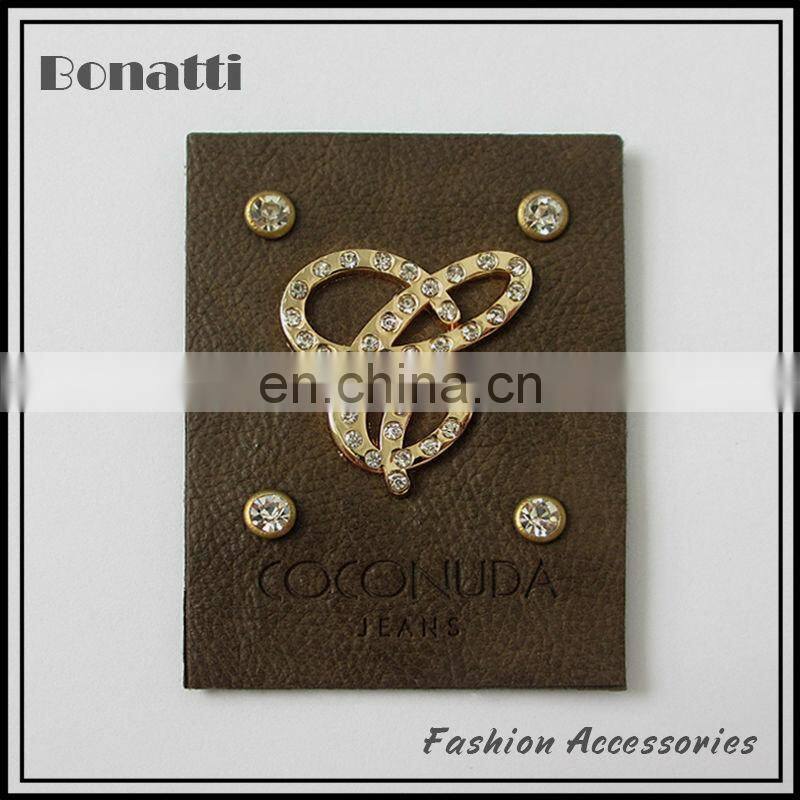 new design pu leather label or patches for garment