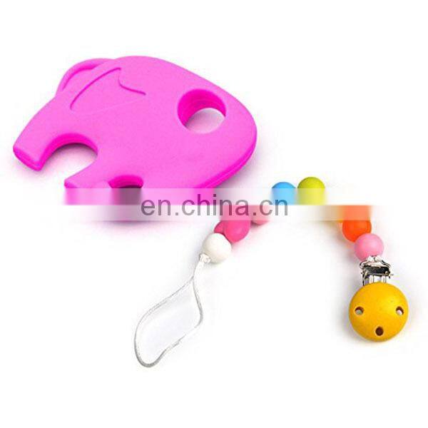 Cute Bear Shape Silicone Baby Teether Baby Pacifier Clip NursIng Toys