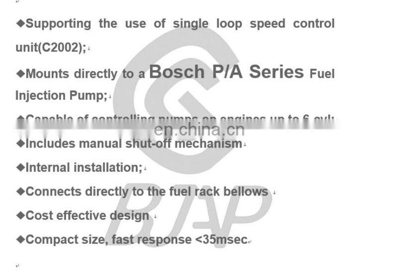 BJAP P/A Series Fuel Injection Pump Mounting Electric Actuator A800C