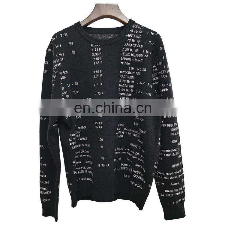 DiZNEW Wholesale Cotton Jacquard Knitted Pullover Sweater Men