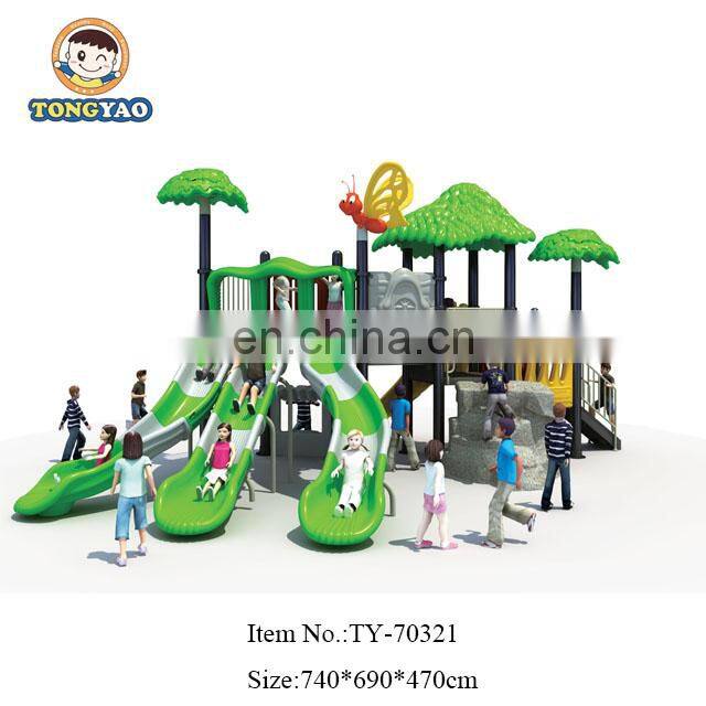 Attractive children outdoor playground plastic big slides wholesale