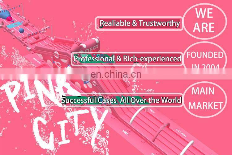 Commercial Big Super Pink Slip n Slide Inflatable Water Slide The City