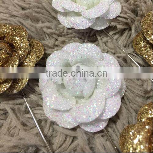 Gold Sliver Rose Boutonniere Brooch Corsage Tuxedo Wedding Prom Party Lapel Pin