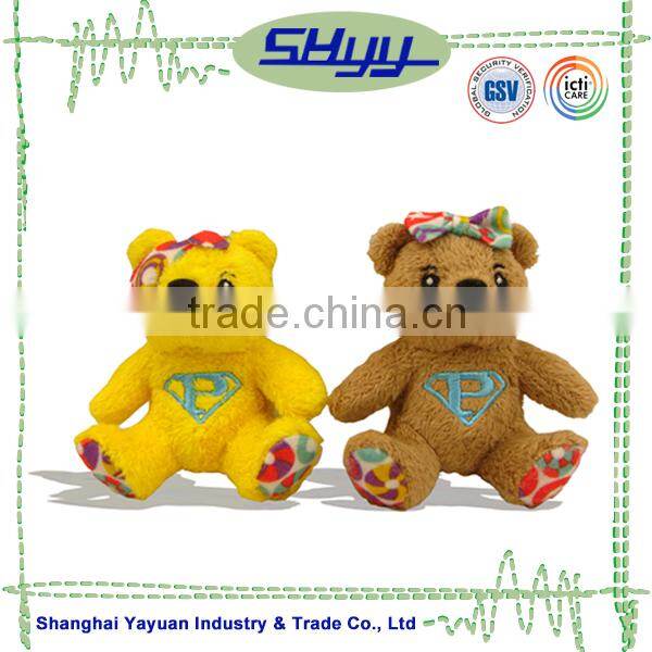 Custom made stuffed toy plush teddy bear keychain