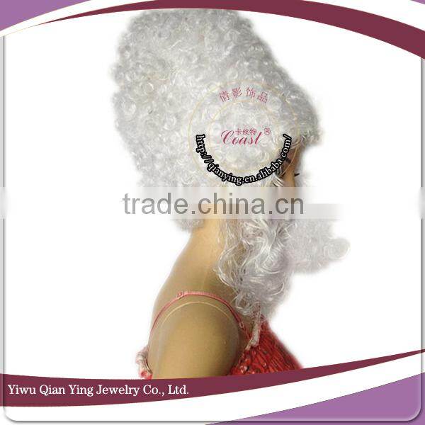 white new design cheap wholesale curly carnival party wigs