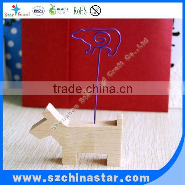 Wood horse shape base customized design holder place card holder