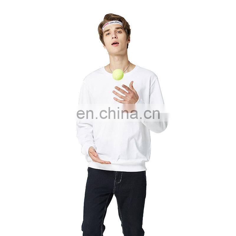 Custom round neck fashion brand sweater men's long-sleeved solid color pullover