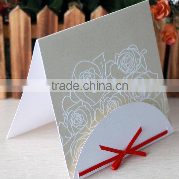 2015 Simple Handmade Nepali Paper Wedding Cards with bowknot