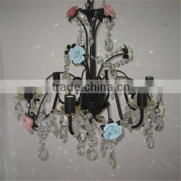 modern ceramics flower crystal chandelier