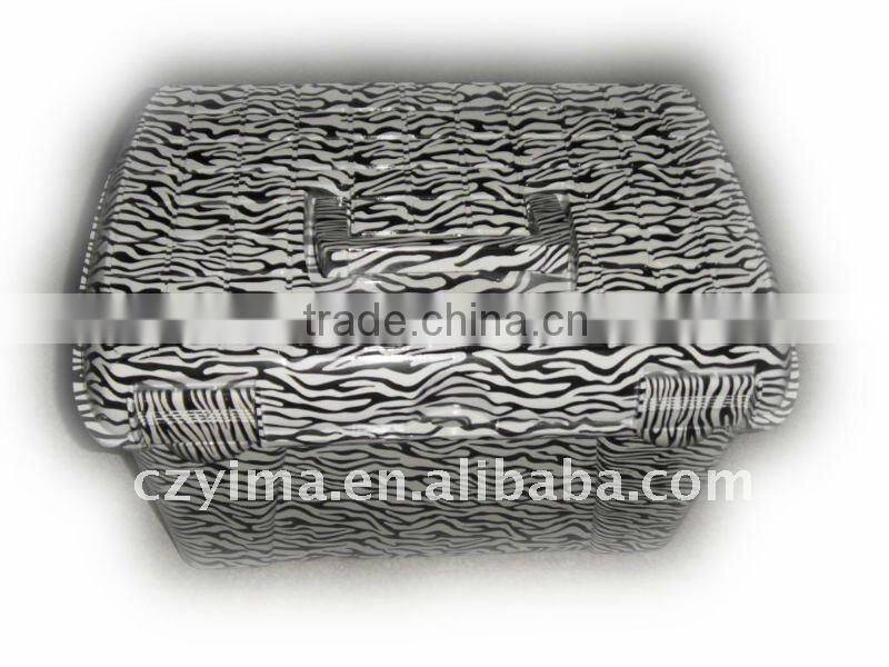 zebra pattern horse grooming kit box with tray/horse products
