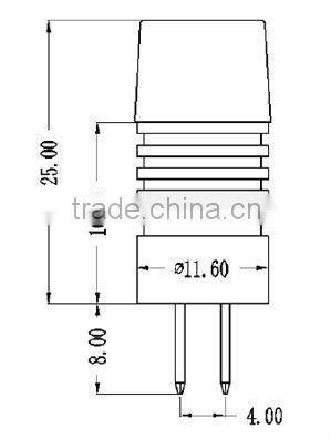 Indoor LED bulb DC12V-14V 3W G4 for chandelier, crytal light,replace halogen