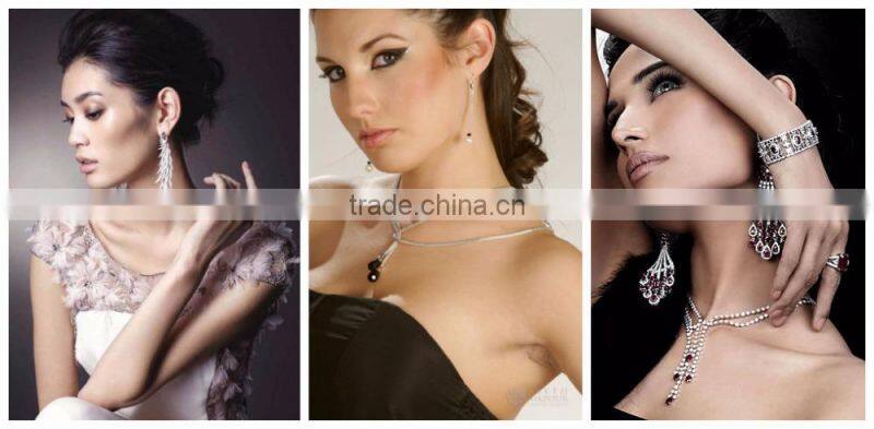 2016 New product dubai fashion 925 silver rose gold plated jewelry colored cubic zirconia luxury dangle earrings for women