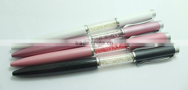 Promotional gift item crystal ballpoint pen with key chain