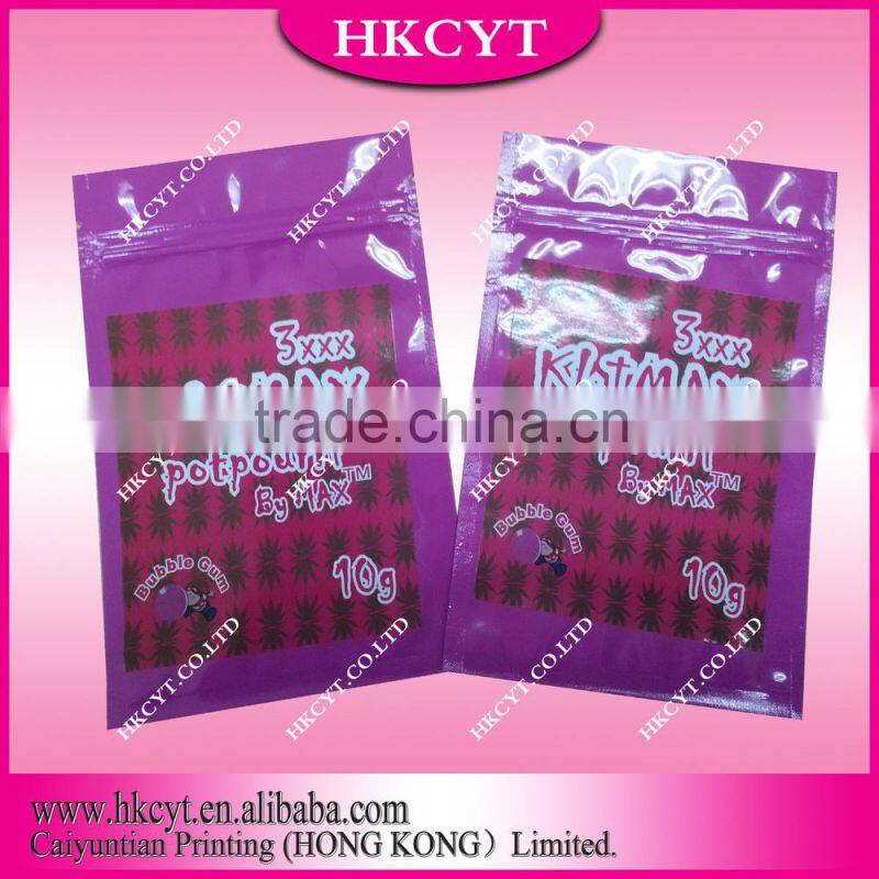 2015 New Herbal Incense Foil Bags With Zipper To USA