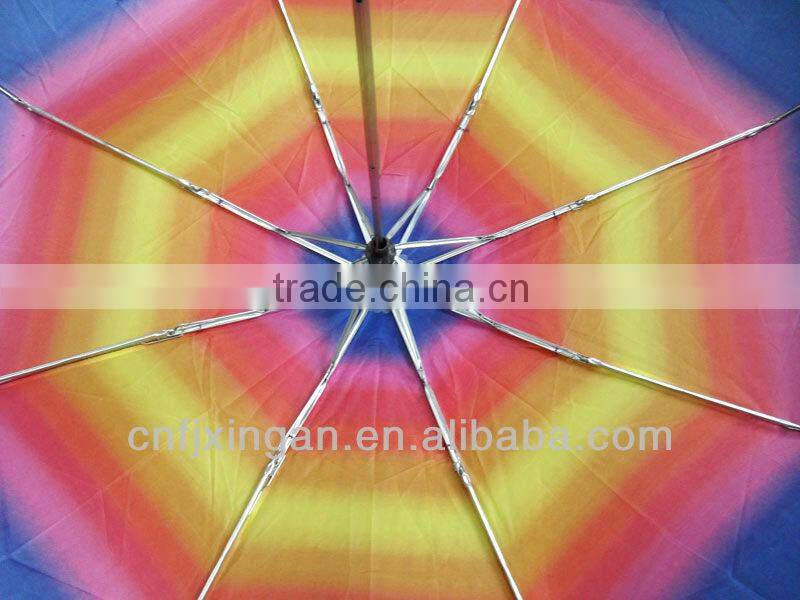 coloful 3 fold manual open umbrella