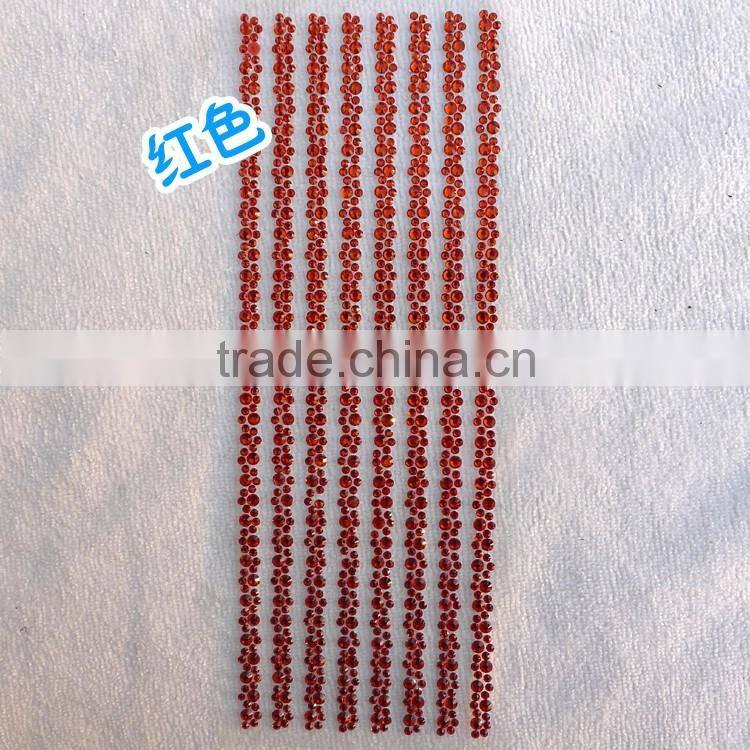 Fast delviery time 8 lines crystals resin stones sticker