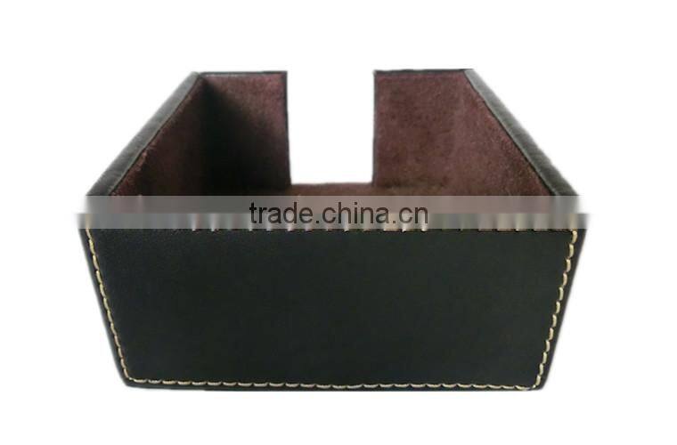 New Arrival Fashion Good Quality Black Leather Desk Notepad Holder