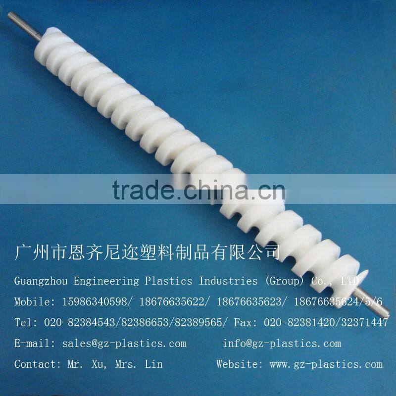 OEM factory price cnc machining white screw conveyor custom big uhmw-pe plastic screw for engineering