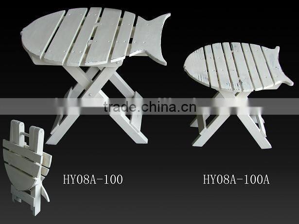 Decorative fish shape foldable wood table for garden