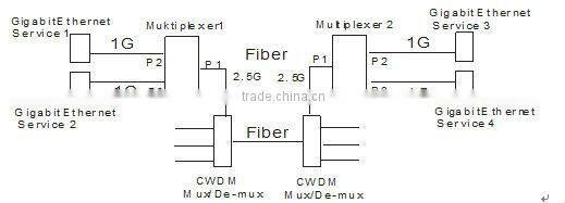two 1.25G to 2.5G Gigabit Ethernet Multiplexer