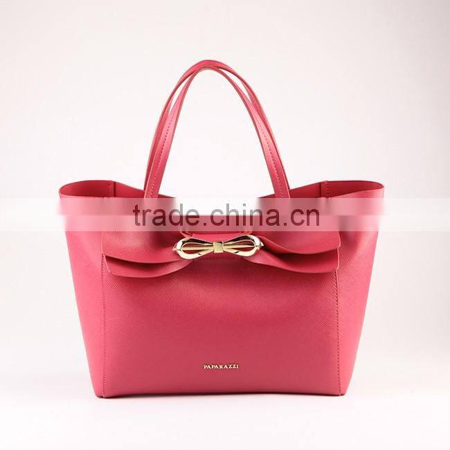 5072- 2016 new best selling knot decorative fuchsia color lady wholesale tote handbag designer hand bags
