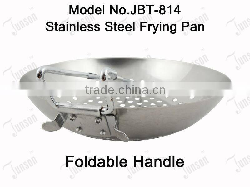 Stainless Steel Frying Pan/Frying Pan With Foldable Handle
