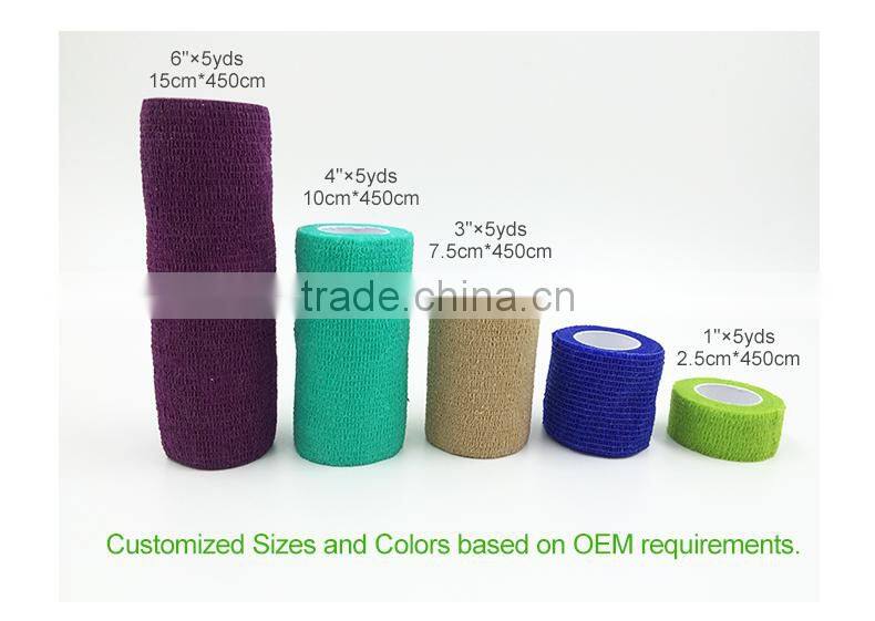 Non woven elastic self cohesive bandage/self adhesive bandage,OEM