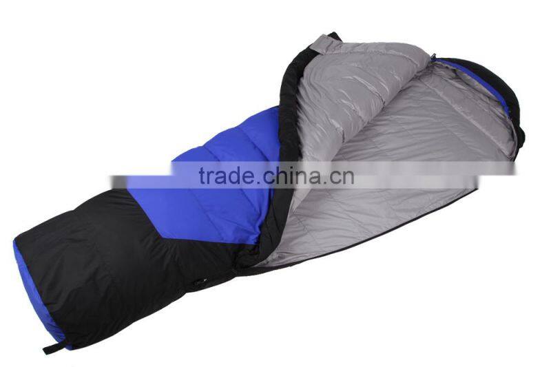 Outdoor light camping heated mummy minion down sleeping bag