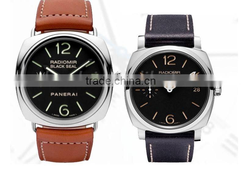 2015 New Style 22|24|26mm 100% handstitch Black Red Grey Armyeather watch strap wholesale 3pcs