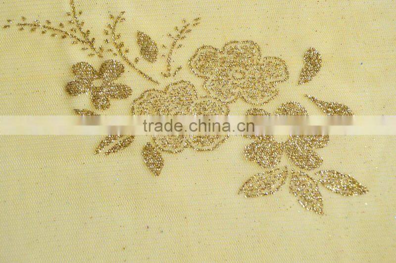 Polyester Tulle Metallic Printed Fabric for Decoration and Dress DSN 351