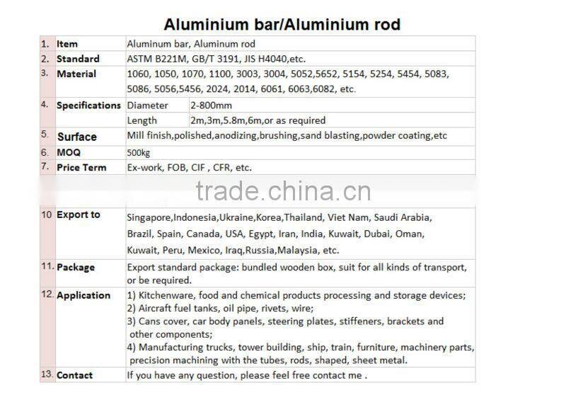 7076 Aluminum bar&Aluminum steel bar&Aluminum rod for construction