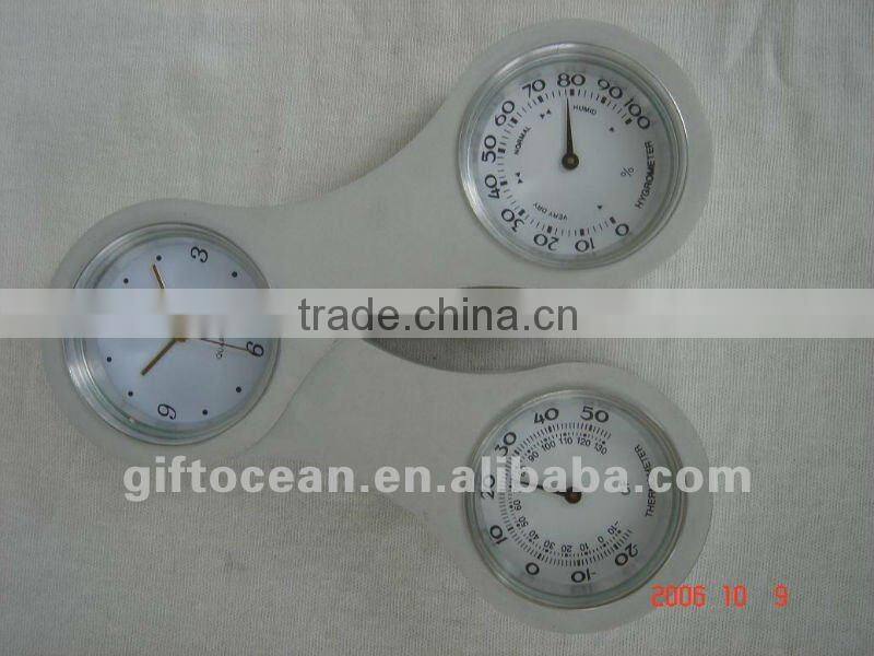 metal weather station clock, business gifts set, thermometer & hygrometer clock