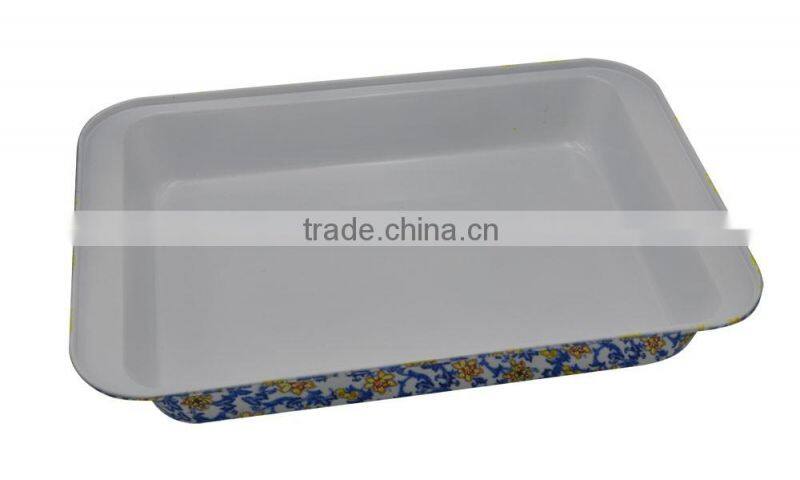 New Design New Decal Carbon Steel Ceramic Rectangular Cake Roaster Pan of cake bakeware