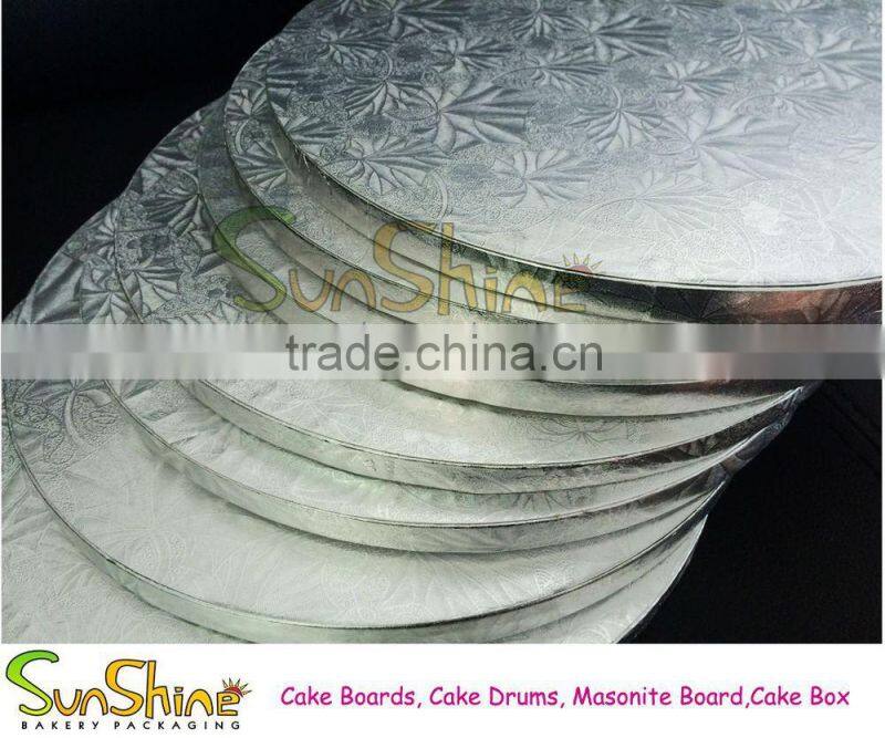 Silver Round Cake Drum Boards 1/2" 12mm THICK Wedding, Birthdays