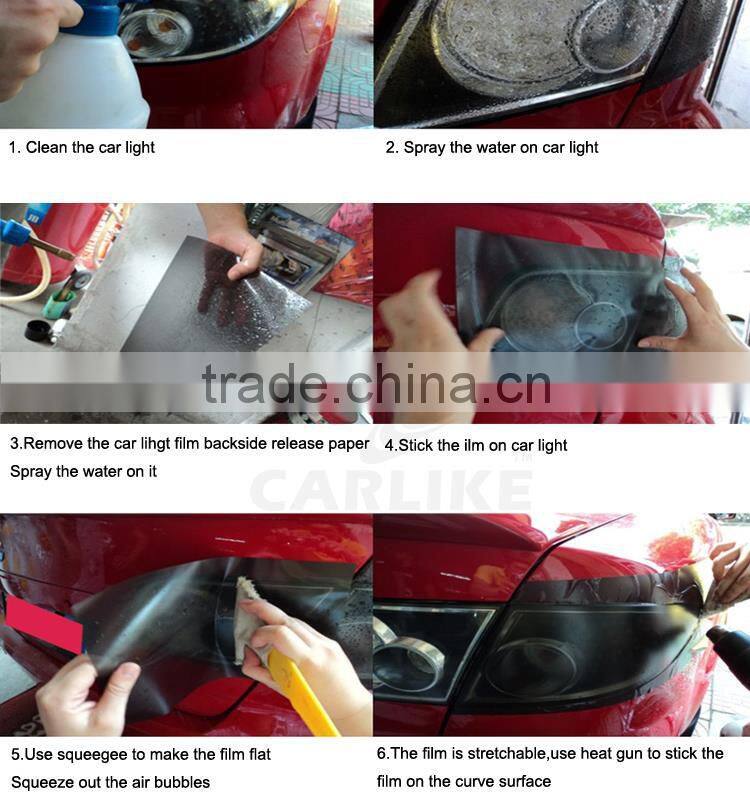 Self Adhesive Tranparent 3D Foil Car Light Sticker Wrap Vinyl