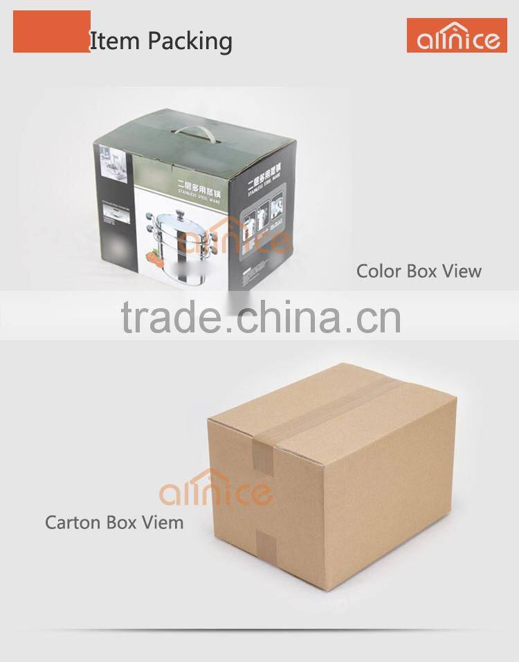 Two layer Multi-functional Steam pots stainless steel steamer pot Tempered glass lid & steel lid