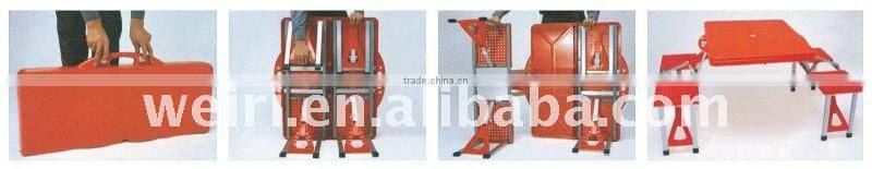 Plastic Folding Table and Chair Set/ Space-saving Dining Table