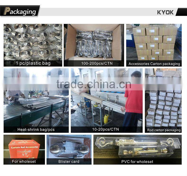 2015 fantastic design home decorative ivory white curtain track, good quality curtain accessories,wall dual curtain rail bracket