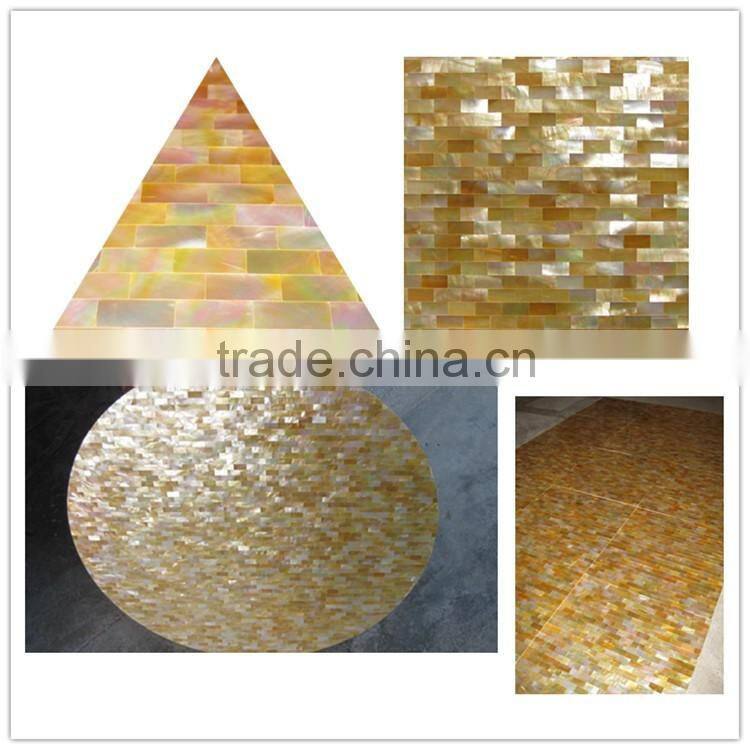 Super quality Luxury gold colors natural sea shell tiles mosaic