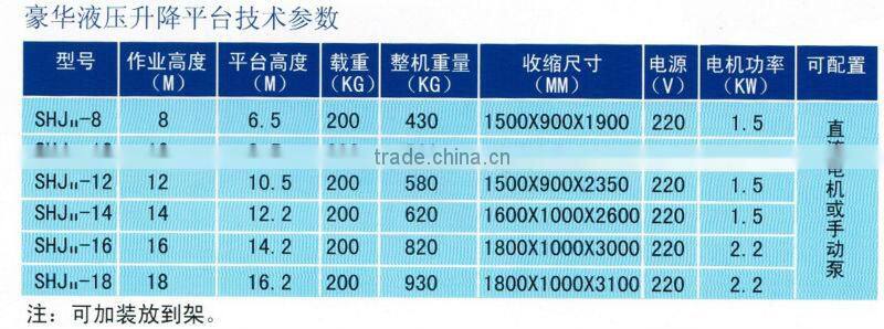 SHJ series luxurious mobile hydraulic platform