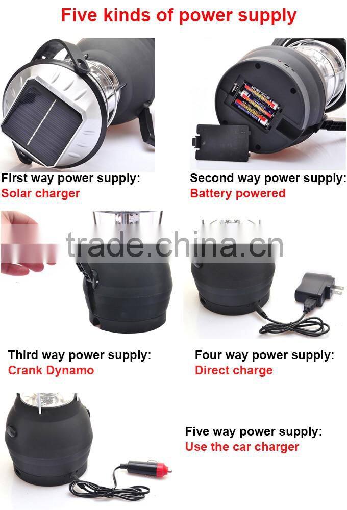 Solar led lantern light with hand crank, 36 LED solar led camping lantern