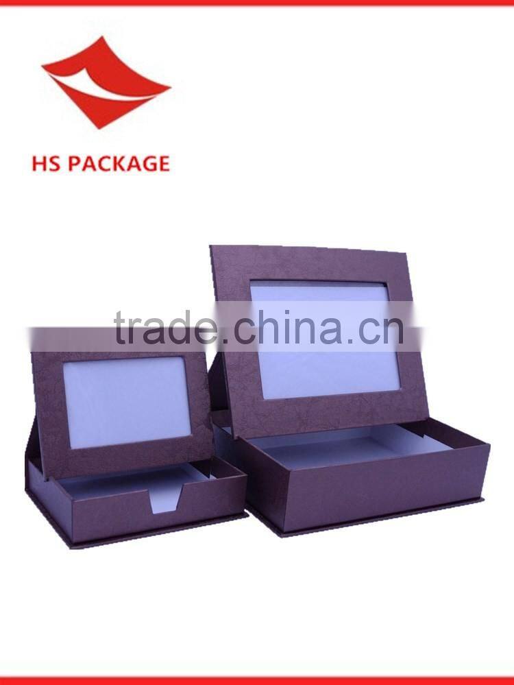 Folding paper photo frame with storage box