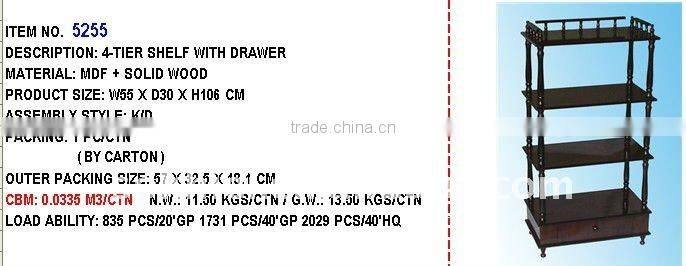 4-TIER SHELF WITH DRAWER