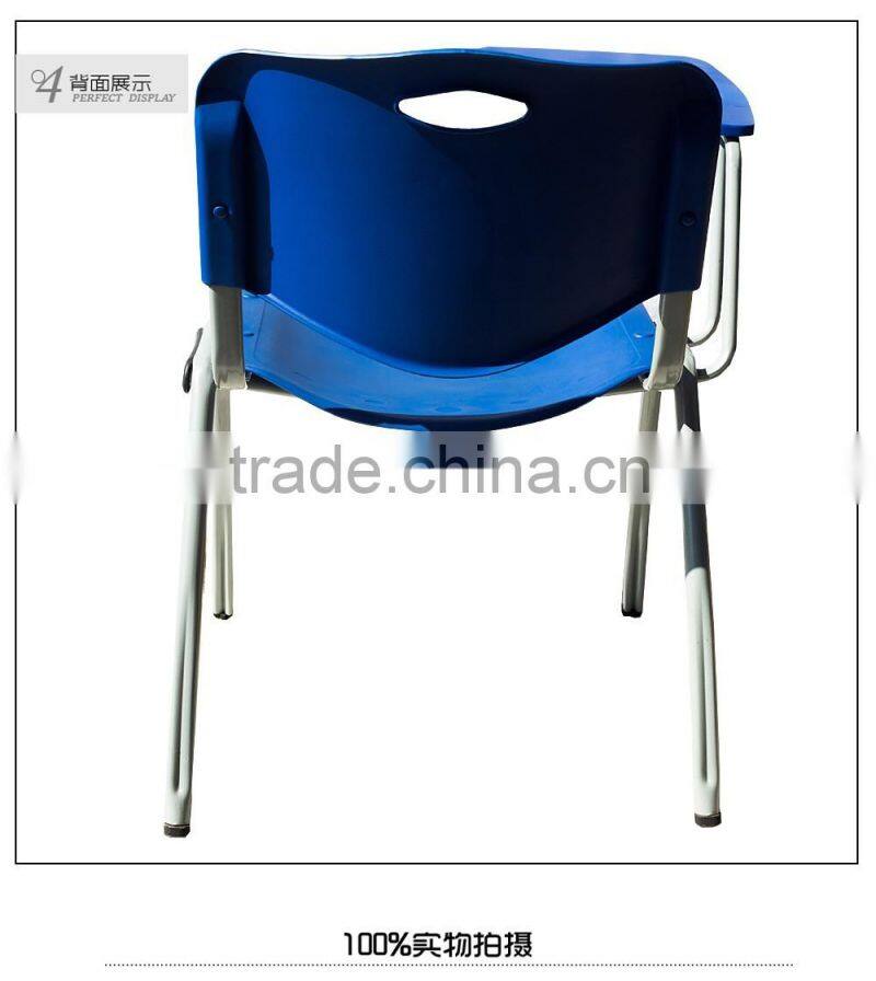 hot sale training room plastic study chair with folded writing pad